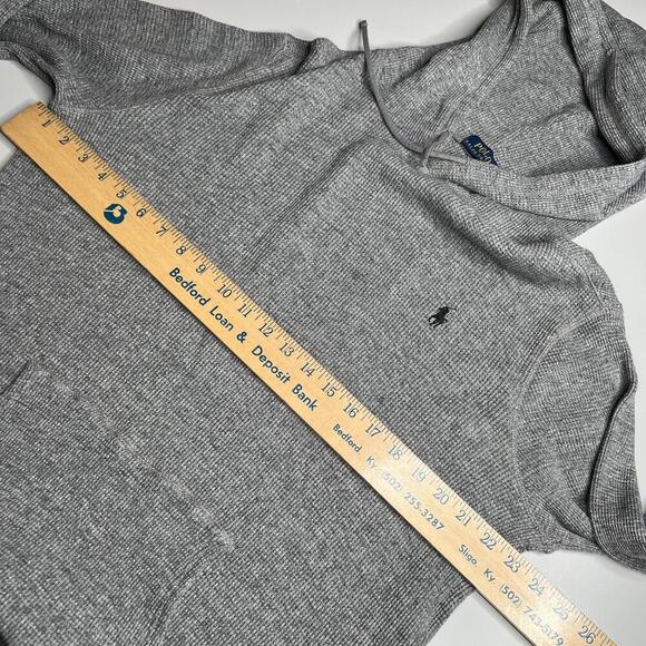 Polo Ralph Lauren Men’s Waffle Knit Hoodie – Gray, Size XL - Picture 10 of 12